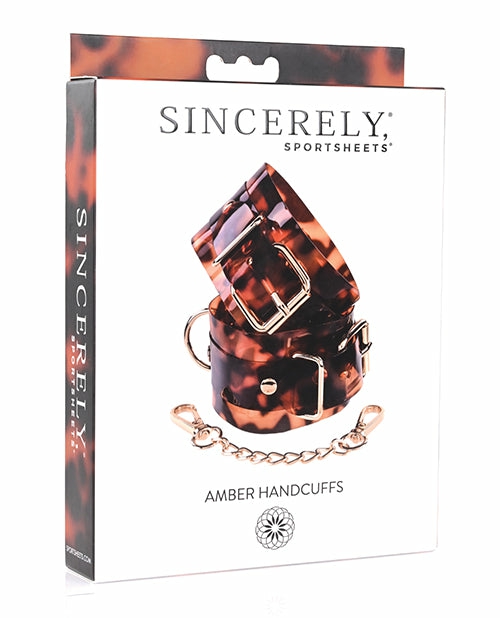 Amber Luxury Tortoiseshell Handcuffs Bondage - Bdsm