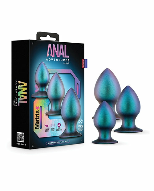 Anal Adventures Matrix Metaverse Plug Kit In Spruce: Intergalactic Pleasure Set Dongs & Dildos