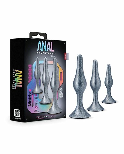 Blush Anal Adventures Matrix Genesis Plug Kit – Silver Dongs & Dildos