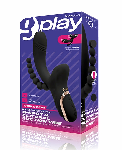 Bodywand G-Play Triple Stimulation Squirt Trainer – Black Clitoral Vibrators