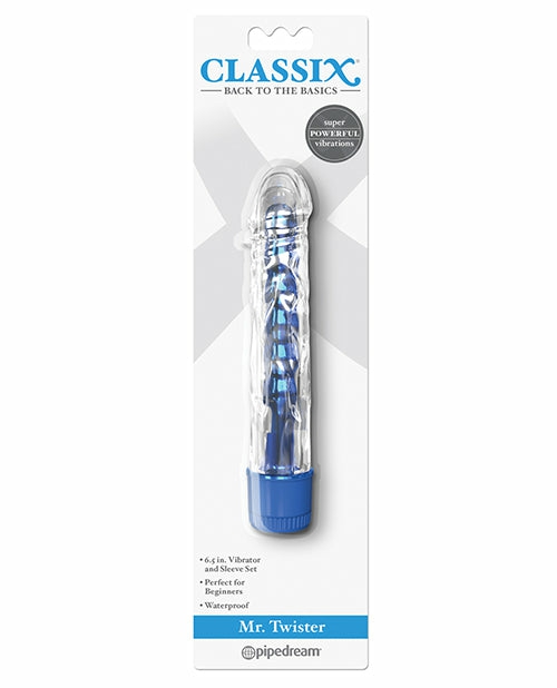 Classix Mr. Twister Vibe With Sleeve – Blue Classic Vibrators