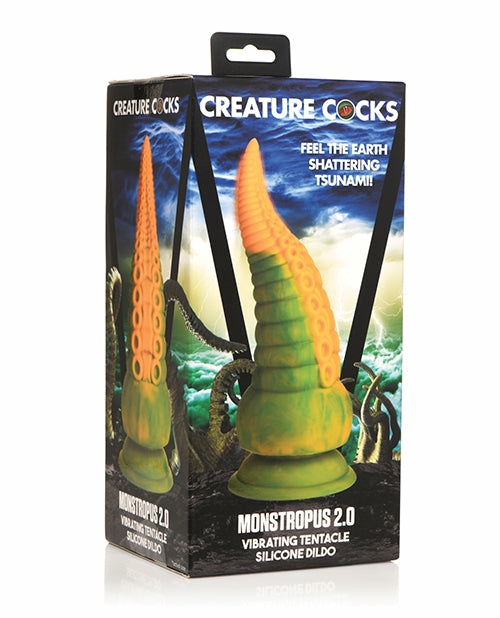 Creature Cocks Monstropus 2.0 Vibrating Tentacle Silicone Dildo – Yellow/Green Classic Vibrators