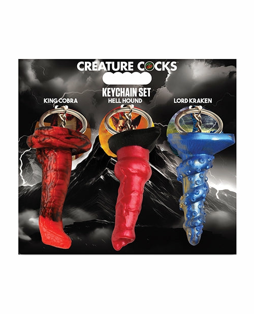 Creature Cocks Mythical Silicone Key Chain Set – Pack Of 3 Dongs & Dildos