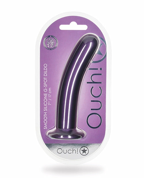 Enchanting Mirage: 7″ Smooth G-Spot Dildo In Metallic Purple By Shots Ouch Dongs & Dildos