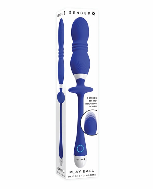 Gender X Play Ball – Blue Pleasure Orb: Thrusting Bridge Sensory Adventure Rabbit Vibrators