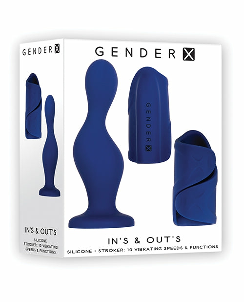 Gender X Pleasure Combo: Dildo & Stroker – Blue Dongs & Dildos