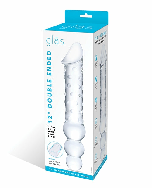 Glas 12″ Double Ended Glass Dildo With Anal Beads – A Journey Of Intimate Bliss Dongs & Dildos