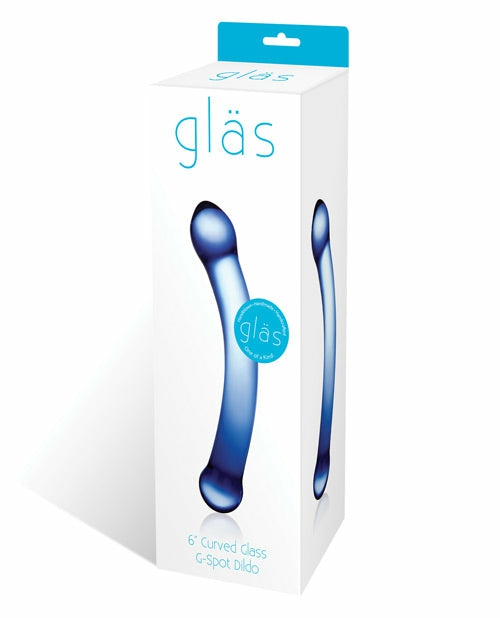 Glas 6″ Blue Curved G-Spot Glass Dildo – A Journey To Bliss Dongs & Dildos