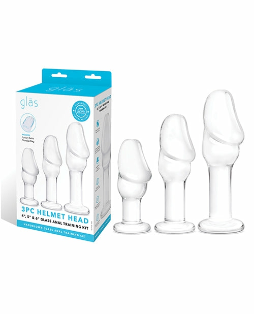 Glass Helmet Head Anal Training Kit – Set Of 3 Anal & Prostate