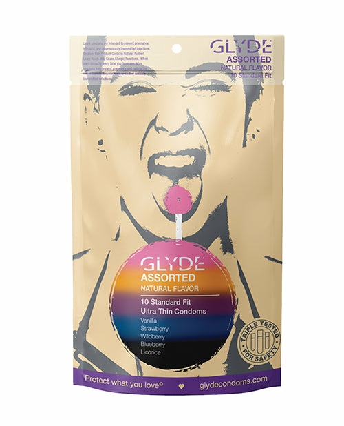 Glyde Ultra Organic Flavors Condom Sampler – Pack Of 10 Condoms