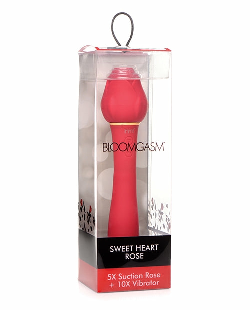 Inmi Bloomgasm Sweet Heart Rose Suction & Vibration Vibrator – Red Clitoral Vibrators