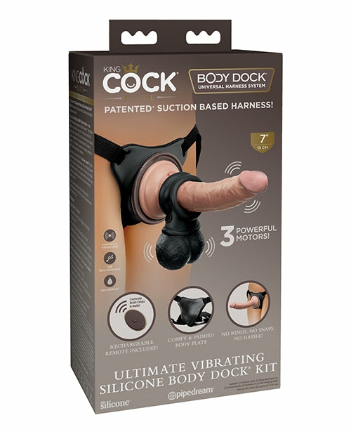 King Cock Elite Ultimate Vibrating Strap-On Kit Dildo Harness