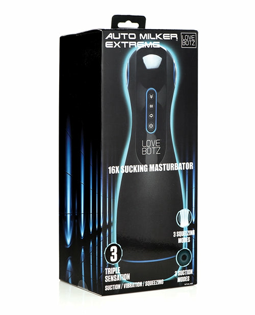 Lovebotz Auto Milker Extreme 16X Sucking Masturbator – Black For Men