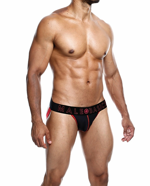 Male Basics Neon Red Jockstrap – Large Lingerie