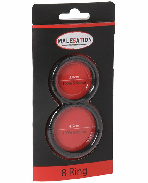 Malesation Figure 8 Black Silicone Cock Ring Dongs & Dildos