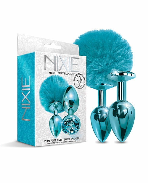 Nixie Metal Butt Plug Set: Opulent Jewelled Intimacy Duo Anal & Prostate