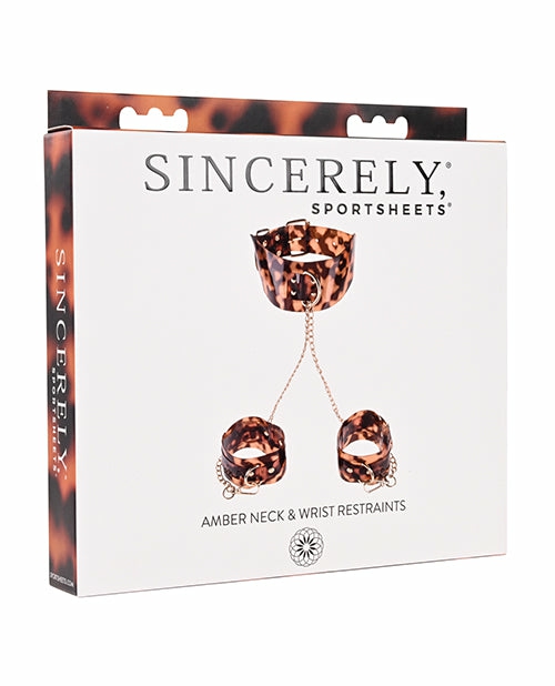 Opulent Gold-Plated Neck & Wrist Restraint By Sincerely Amber Bondage - Bdsm