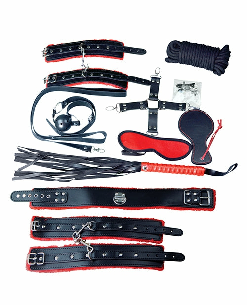 Plesur Deluxe Bondage Kit In Black/Red: A Journey Of Pleasure And Connection Bondage - Bdsm