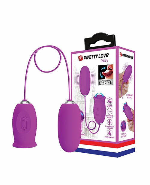 Pretty Love Daisy Silicone Licker Plus Egg – Fuchsia Dual Stimulation Vibrator Clitoral Vibrators