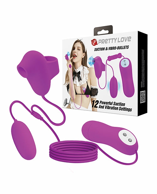 Pretty Love Dual Stimulation Suction & Vibro Bullets – Fuchsia: Ultimate Pleasure Combo Clitoral Vibrators