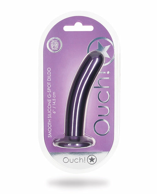 Shots Ouch 6″ Smooth G-Spot Dildo In Metallic Purple Dongs & Dildos