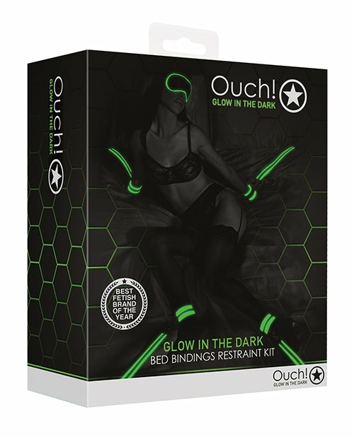 Shots Ouch Bed Bindings Restraint Kit – Glow In The Dark Bondage - Bdsm