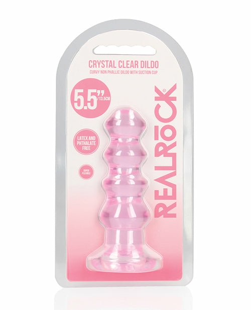 Shots Realrock Crystal Clear 5.5″ Purple Curvy Dildo/Butt Plug Dongs & Dildos