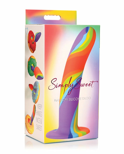 Simply Sweet Rainbow Silicone Dildo – A Journey Of Vibrant Pleasure Dongs & Dildos