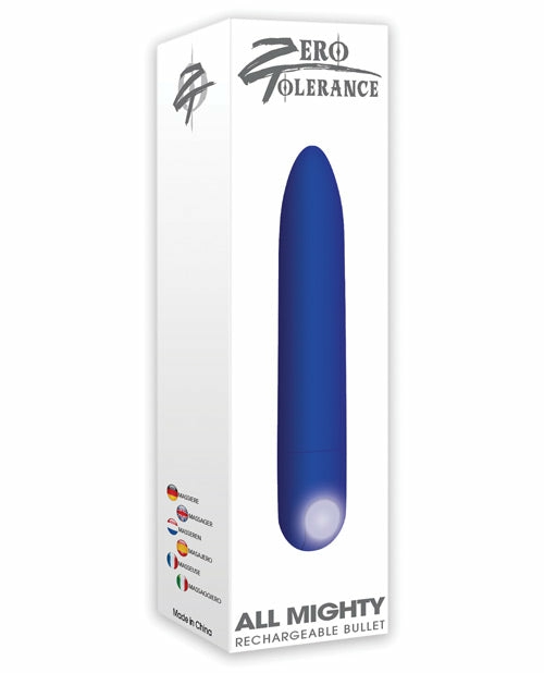 Zero Tolerance All Mighty Rechargeable Bullet – Blue Bullet Vibrators