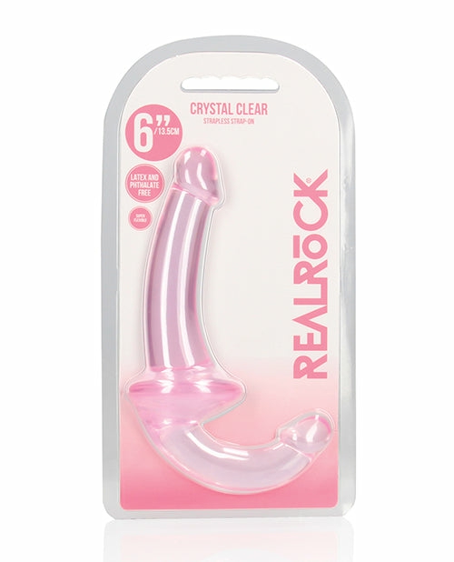 Shots Realrock Crystal Clear 6″ Strapless Strap-On Dildo Harness