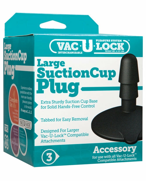 Vac-U-Lock Large Suction Cup Plug In Black: Embrace Hands-Free Ecstasy Dongs & Dildos